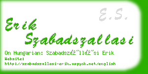 erik szabadszallasi business card